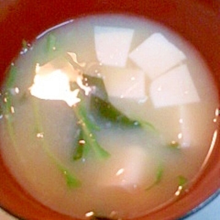 水菜と豆腐の甘酒味噌汁